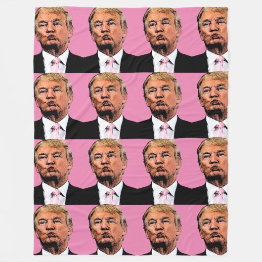DONALD TRUMP GROTE FLEECE BLANKET (Voorkant)
