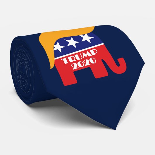 Donald Trump Haar GOP Olifant Logo 2020 Stropdas (Opgerold)
