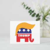 Donald Trump Hair GOP Elephant Logo Briefkaart (Staand voorkant)