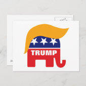 Donald Trump Hair GOP Elephant Logo Briefkaart (Voorkant / Achterkant)