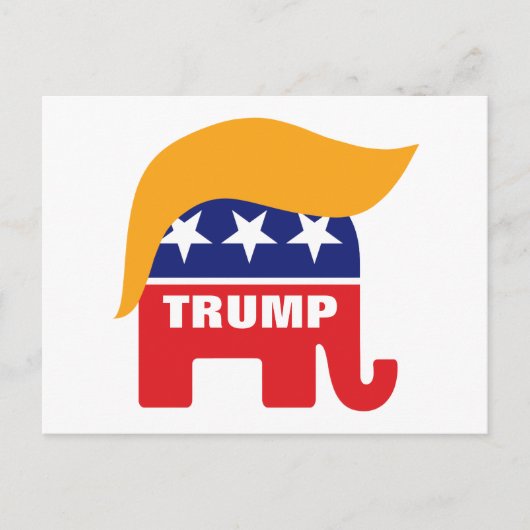 Donald Trump Hair GOP Elephant Logo Briefkaart (Voorkant)