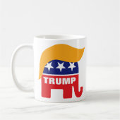 Donald Trump Hair GOP Elephant Logo Koffiemok (Links)