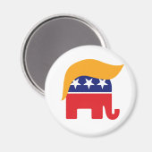 Donald Trump Hair GOP Elephant Logo Magneet (Voorkant / Achterkant)