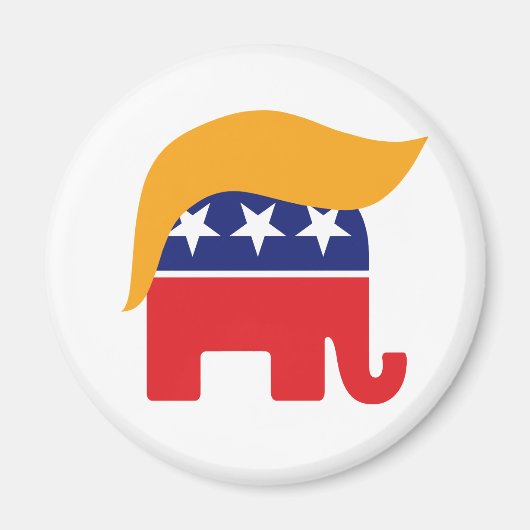 Donald Trump Hair GOP Elephant Logo Magneet (Voorkant)