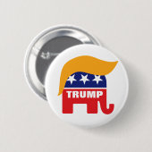 Donald Trump Hair GOP Elephant Logo Ronde Button 5,7 Cm (Voorkant /achterkant)