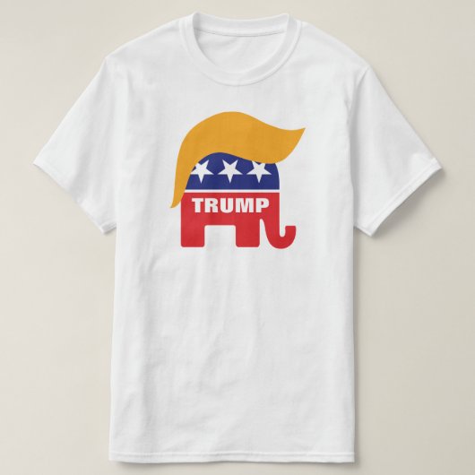 Donald Trump Hair GOP Elephant Logo T-shirt (Design voorkant)