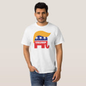 Donald Trump Hair GOP Elephant Logo T-shirt (Voorkant volledig)