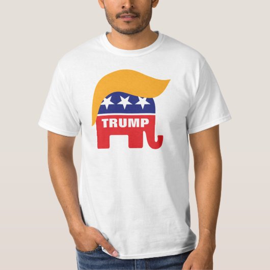 Donald Trump Hair GOP Elephant Logo T-shirt (Voorkant)