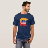 Donald Trump Hair GOP Elephant Logo T-shirt (Voorkant volledig)