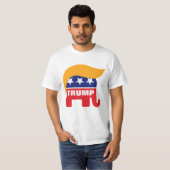 Donald Trump Hair GOP Elephant Logo T-shirt (Voorkant volledig)