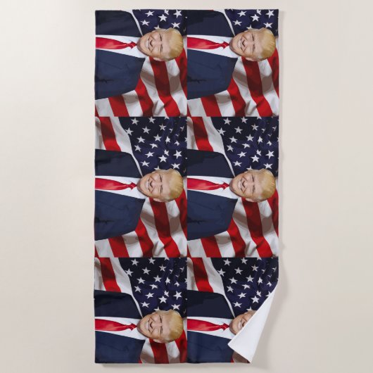 DONALD TRUMP HANDSOME Beach Towelen Strandlaken (Voorkant)