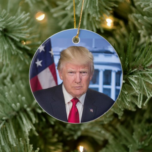 DONALD TRUMP HANDSOME PORTRAIT CHRISTMAS ORNAMENT (Boom)