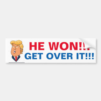 Donald Trump heeft gewonnen, dus ga er over Bumpersticker