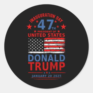 Donald Trump heeft in 2024 de Mannen van de inaugu Ronde Sticker