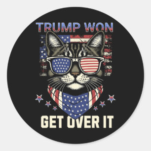 Donald Trump heeft in 2024 de verkiezingen gewonne Ronde Sticker