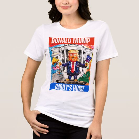 DONALD TRUMP, HET HUIS VAN PAPA Tri-Blend SHIRT (Voorkant)