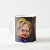 Donald Trump & Hillary Clinton Funny Coffee Cup Koffiemok (Voorkant links)