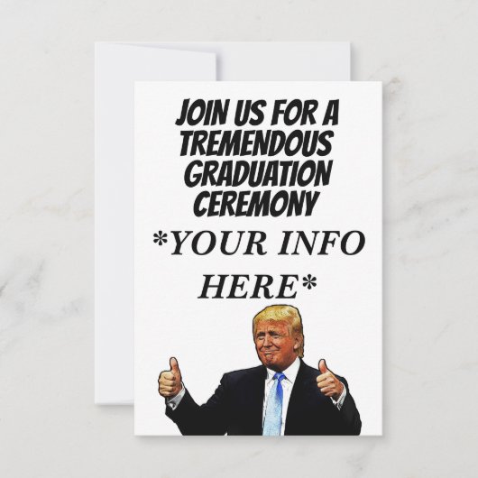 DONALD TRUMP HOGE SCHOOLGRADUATION INVITATIONS SAVE THE DATE (Voorkant)