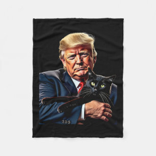 Donald Trump houdt kat grafisch grappig politiek M Fleece Deken