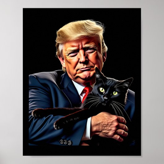 Donald Trump houdt kat grafisch grappig politiek M Poster (Voorkant)
