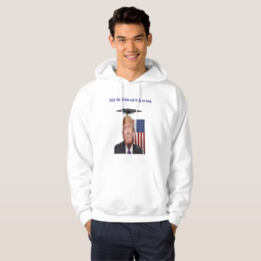 Donald Trump humor ufo drones Hoodie (Voorkant volledig)