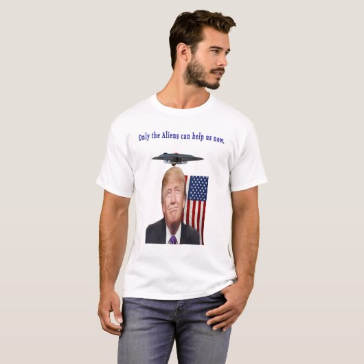 Donald Trump humor ufo drones T-shirt (Voorkant volledig)