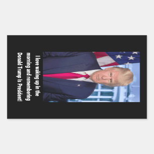 Donald Trump I houdt van wakker worden in de ochte Rechthoekige Sticker