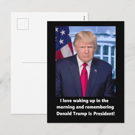 Donald Trump I love waking up popular Feestdagenkaart (Voorkant / Achterkant)