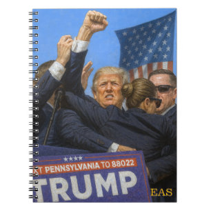 Donald Trump Iconische Vuist Foto Monogram Notitie Notitieboek