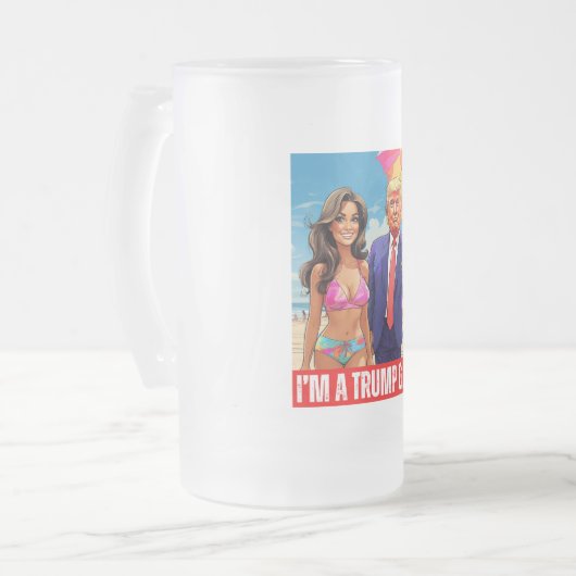 DONALD TRUMP: IK BEN EEN MEISJE VAN TRUMP MATGLAS BIERPUL (Voorkant links)