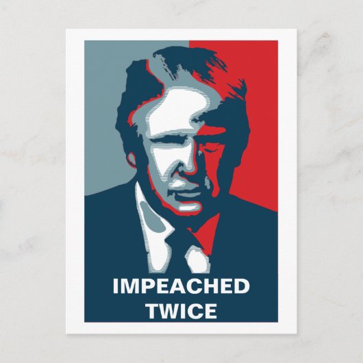 Donald Trump IMPEACHED TWICE Briefkaart (Voorkant)