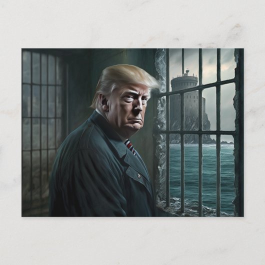 Donald Trump in de gevangenis van Alcatraz Briefkaart (Voorkant)