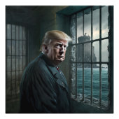 Donald Trump in de gevangenis van Alcatraz Foto Afdruk (Voorkant)
