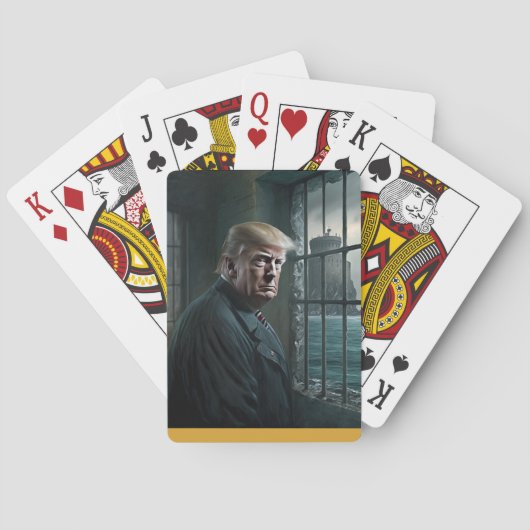 Donald Trump in de gevangenis van Alcatraz Pokerkaarten (Achterkant)