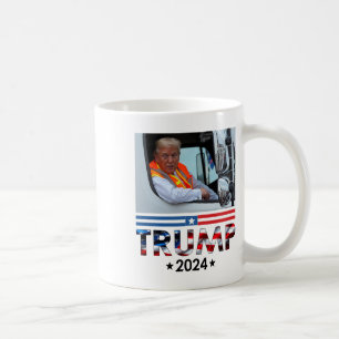 Donald Trump in Garbyge Truck Team Garge voor Trum Koffiemok