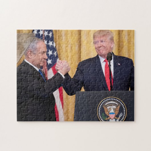 Donald Trump in Israël met Bibi Netanyahu Legpuzzel (Horizontaal)