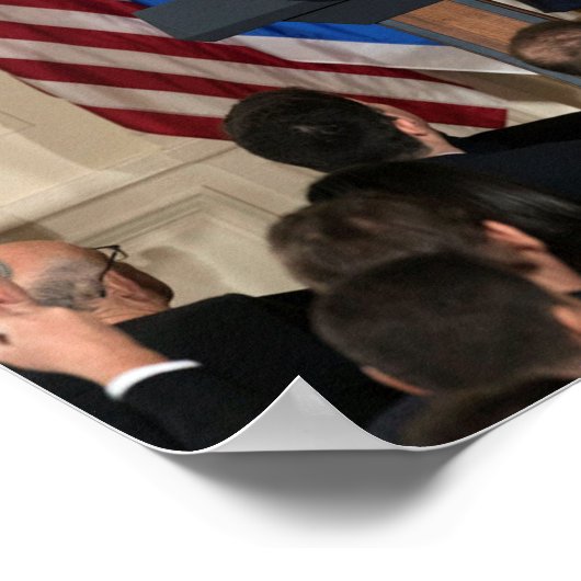 Donald Trump in Israël met Bibi Netanyahu Poster (Hoek)