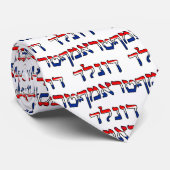Donald Trump in rood, wit en blauw Hebreeuws Stropdas (Opgerold)
