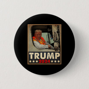 Donald Trump in vuilniswagen Team Garbage voor Tru Ronde Button 5,7 Cm