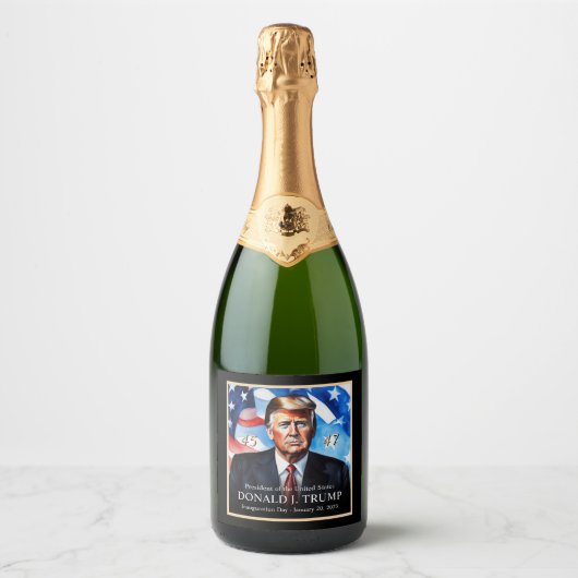 Donald Trump Inauguratie Novelty Champagne Sparkling Wijnetiket (Voorkant)