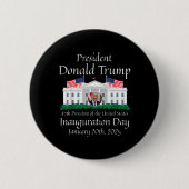 Donald Trump Inauguratiedag 2025 47e president van Ronde Button 5,7 Cm (Voorkant)