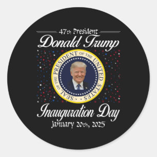 Donald Trump Inauguratiedag 2025 47e president van Ronde Sticker
