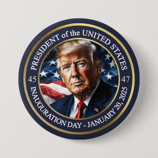 Donald Trump Inauguratiedag GOP Herdenking Ronde Button 7,6 Cm (Voorkant)