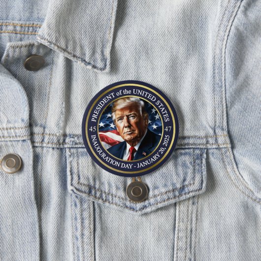Donald Trump Inauguratiedag GOP Herdenking Ronde Button 7,6 Cm (In situ)