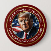 Donald Trump Inauguratiedag GOP Red Collector's Ronde Button 4,0 Cm (Voorkant)