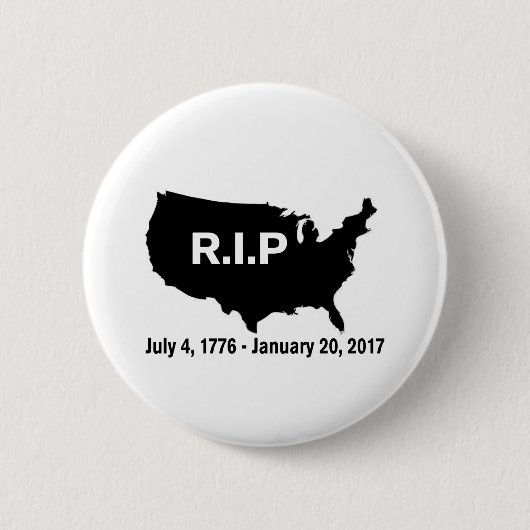 Donald Trump, Inauguration RIP America Ronde Button 5,7 Cm (Voorkant)