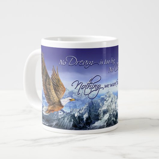 Donald Trump Inspirerend Quote Eagle & Mountains Grote Koffiekop (Links)
