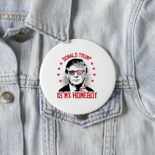 Donald Trump is mijn Homeboy Ronde Button 4,0 Cm (In situ)