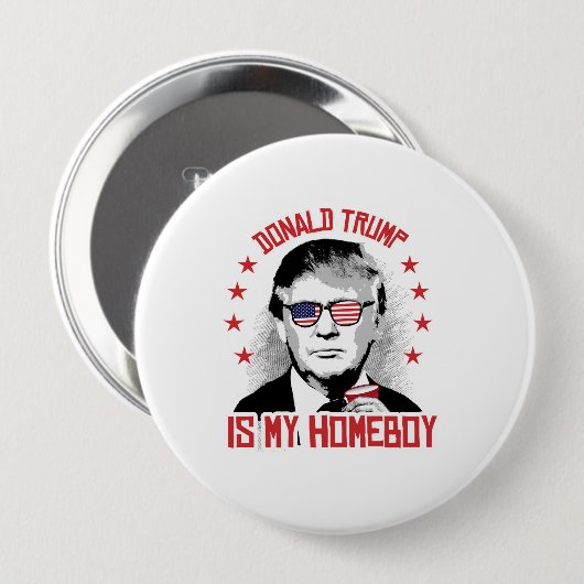 Donald Trump is mijn Homeboy Ronde Button 4,0 Cm (Voorkant /achterkant)