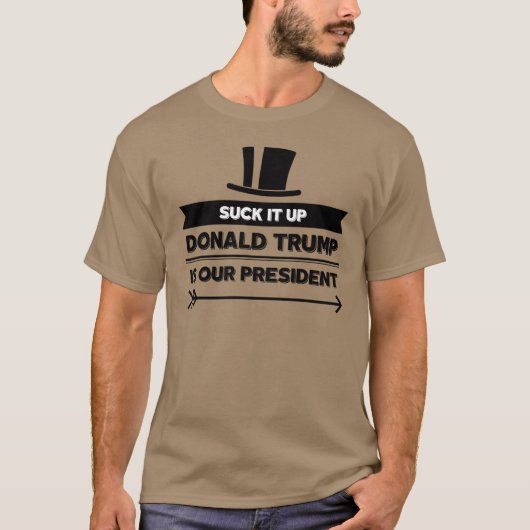 Donald Trump is ons President grappig Mannen shirt (Voorkant)
